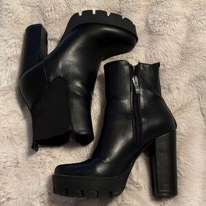 Fashion Nova Black Heeled Boots
